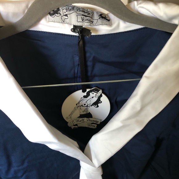 SOLD**BNWT Hell Bunny 1940s Dress Adorable Details - Picture 6 of 6